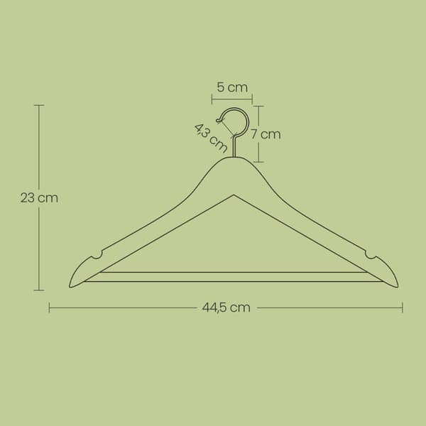 Vaateripustin, SONGMICS CRW001-10, 44,5x23 cm, Luonnonväri
