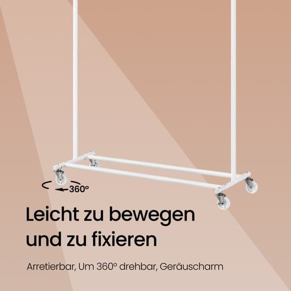 Tøjstativ, SONGMICS, 45x92-132x161.5 cm, Hvid
