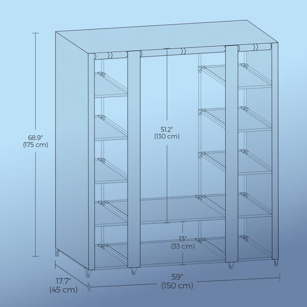 Garderobe, SONGMICS LSF03M, 175x150x45 cm, Beige