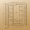 Miniatyrbillede 6 af 6: Garderobe, SONGMICS LSF03M, 175x150x45 cm, Beige