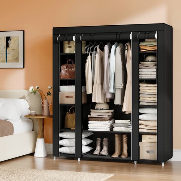 Garderobe, SONGMICS LSF03M, 175x150x45 cm, Sort