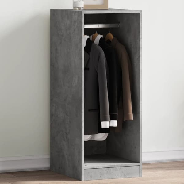 Garderob betonggrå 48x41x102 cm konstruerat trä