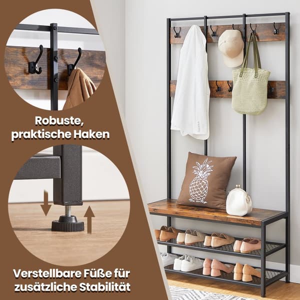 Kledingkast – Met Schoenenbank – Industriële Stijl