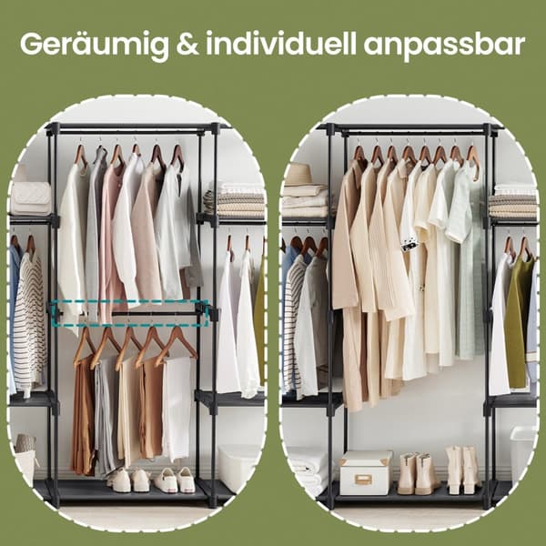 Garderob - öppen - 4 hängningar