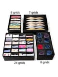 Miniatyrbillede 3 af 9: Bomclap Houseware 4-Pack skuffe arrangør sæt - skab dividere til undertøj, sokker, bh'er, tørklæder, slips - foldbare ikke-vævede opbevaringskasser