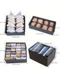 Miniatyrbillede 4 af 9: Bomclap Houseware 4-Pack skuffe arrangør sæt - skab dividere til undertøj, sokker, bh'er, tørklæder, slips - foldbare ikke-vævede opbevaringskasser