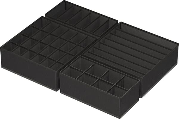 Bomclap Houseware 4-Pack skuffe arrangør sæt - skab dividere til undertøj, sokker, bh'er, tørklæder, slips - foldbare ikke-vævede opbevaringskasser