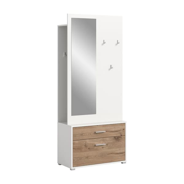 Polo garderob uppsättning 80x190cm vit, ekdekor.