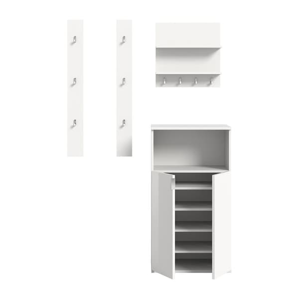 ProjektX garderobe oppstilling 3 deler hvit høyglans.