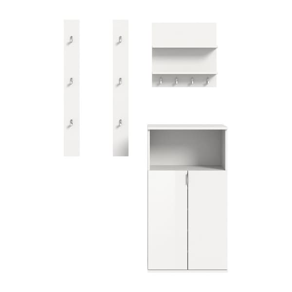 ProjektX garderobe oppstilling 3 deler hvit høyglans.