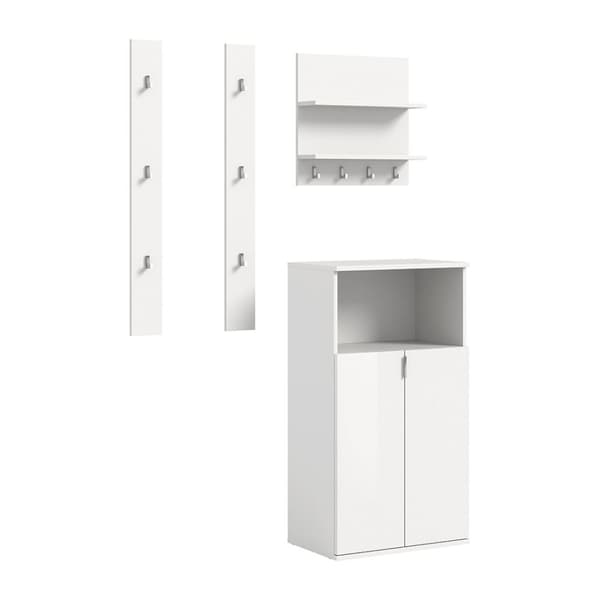 ProjektX garderobe oppstilling 3 deler hvit høyglans.