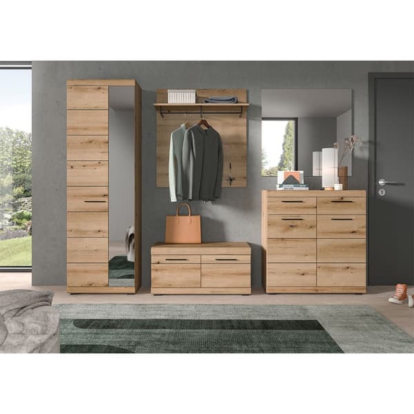 Scout garderobe oppstilling 5 deler eik dekor.