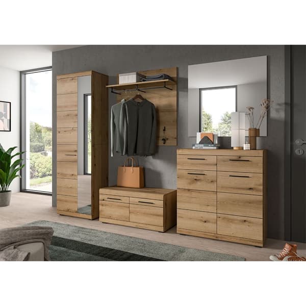 Scout garderobe oppstilling 3 deler eik dekor.