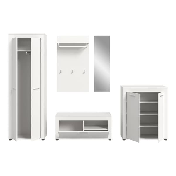 Jam garderobe oppstilling 5 deler hvit.