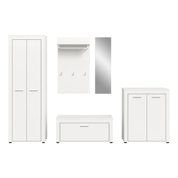 Jam garderobe oppstilling 5 deler hvit.