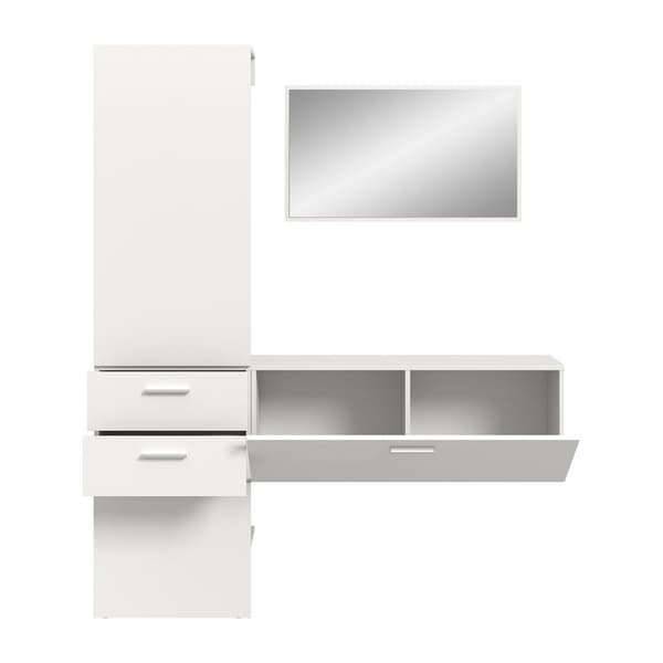 Vaga garderobe oppstilling 3 deler hvit.