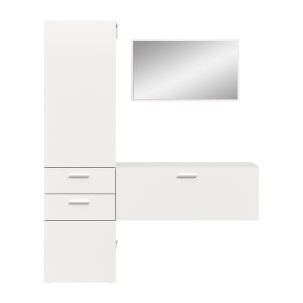 Vaga garderobe oppstilling 3 deler hvit.