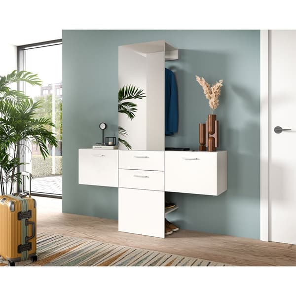 Vaga garderobe oppstilling 3 deler hvit.