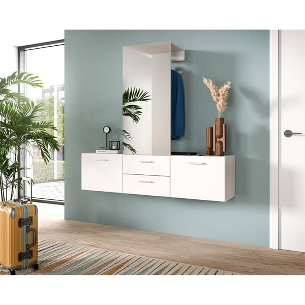 Vaga garderobe oppstilling 3 deler hvit.