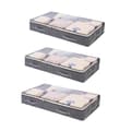 Miniatyrbillede 1 af 11: LIVIT Foldbare Stofopbevaringskasser - Sæt med 3, Grå, L