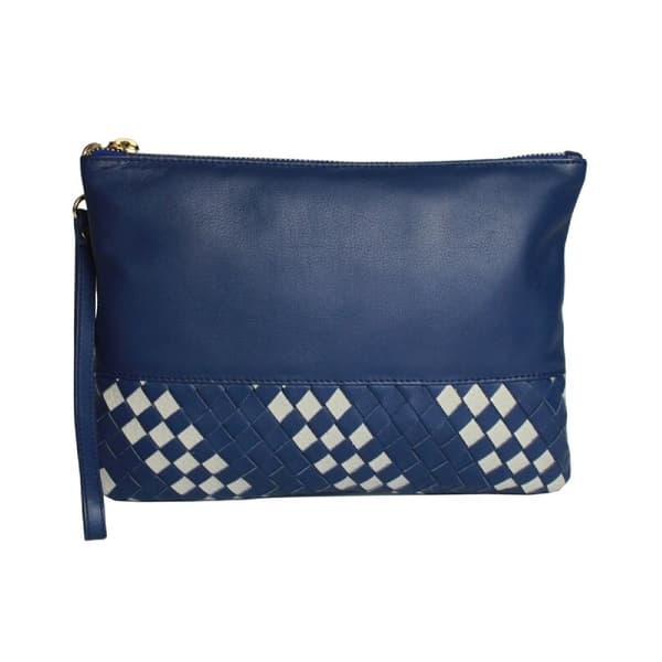 Eastern Counties Leather Womens/Ladies Carmen Wave Detail Clutch Bag Blue/Stone One size