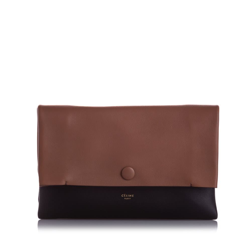 Celine All Soft Leather Clutch Bag Brown