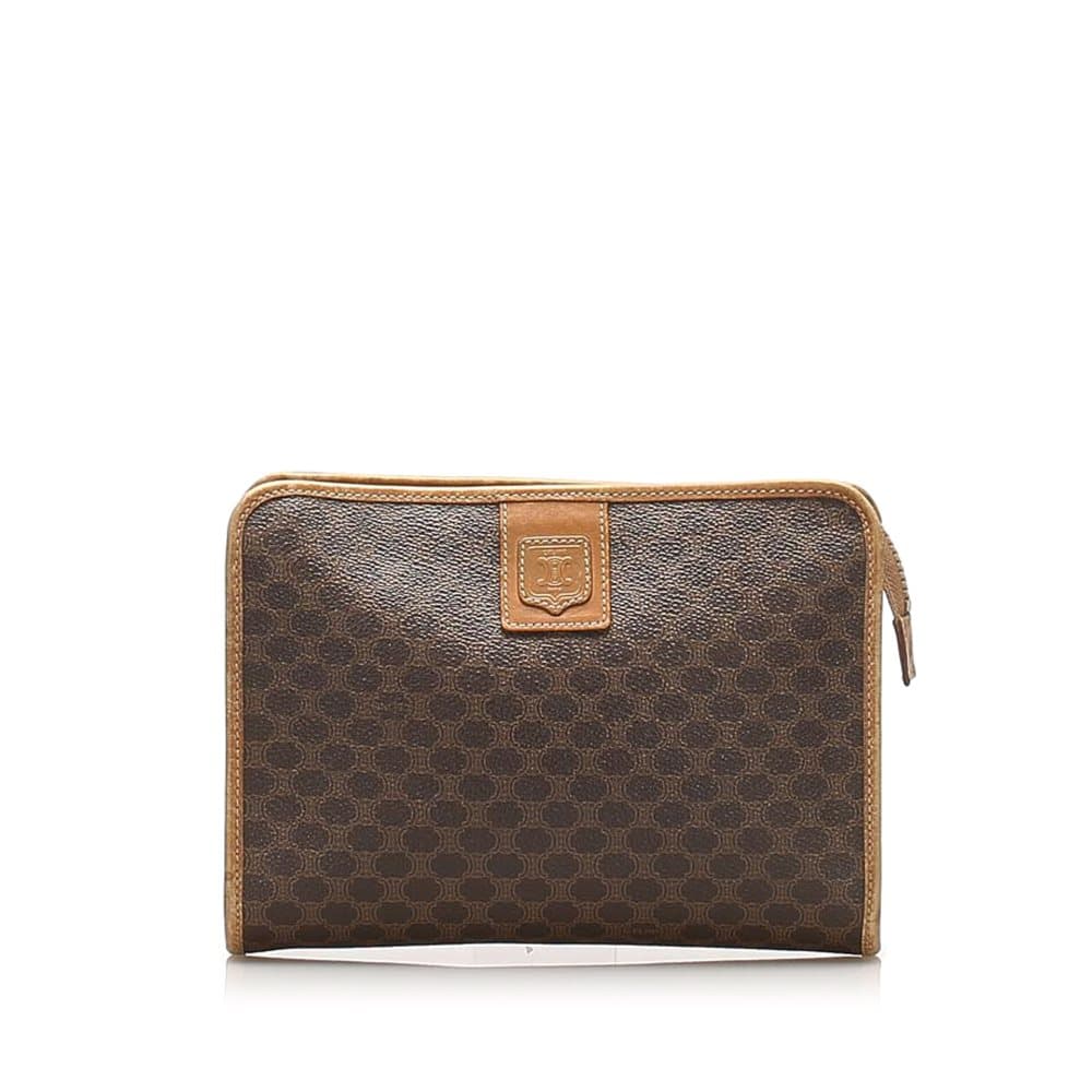 Celine Macadam Clutch Bag Brown