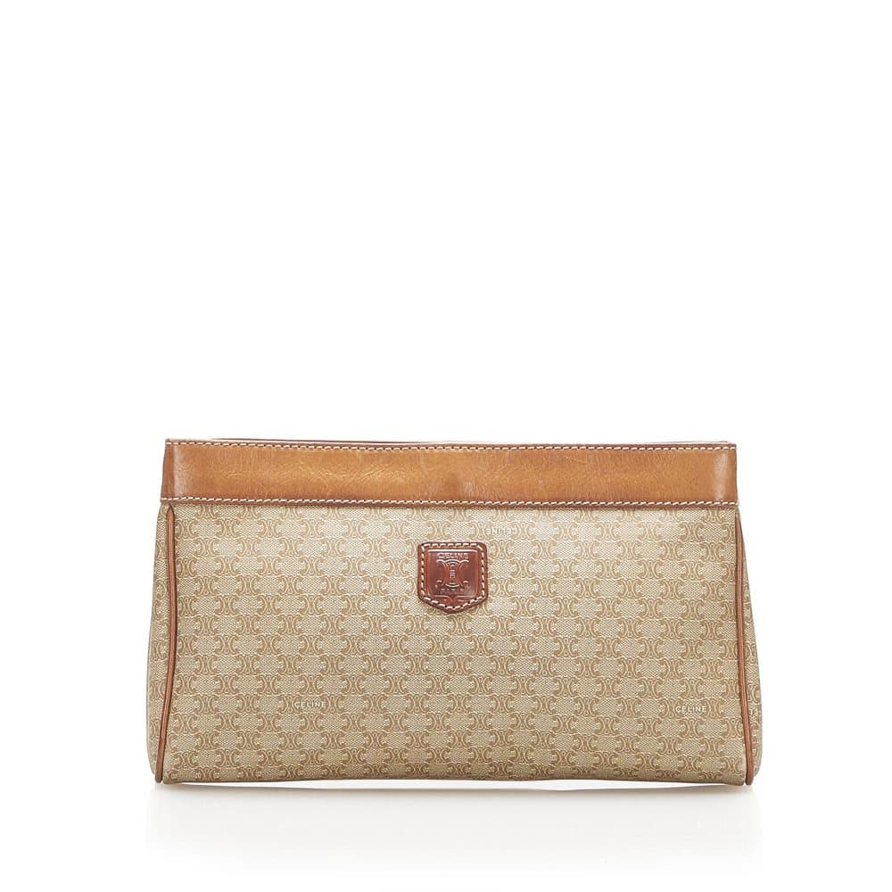 Pre-owned Celine Macadam Clutch Bag Brown