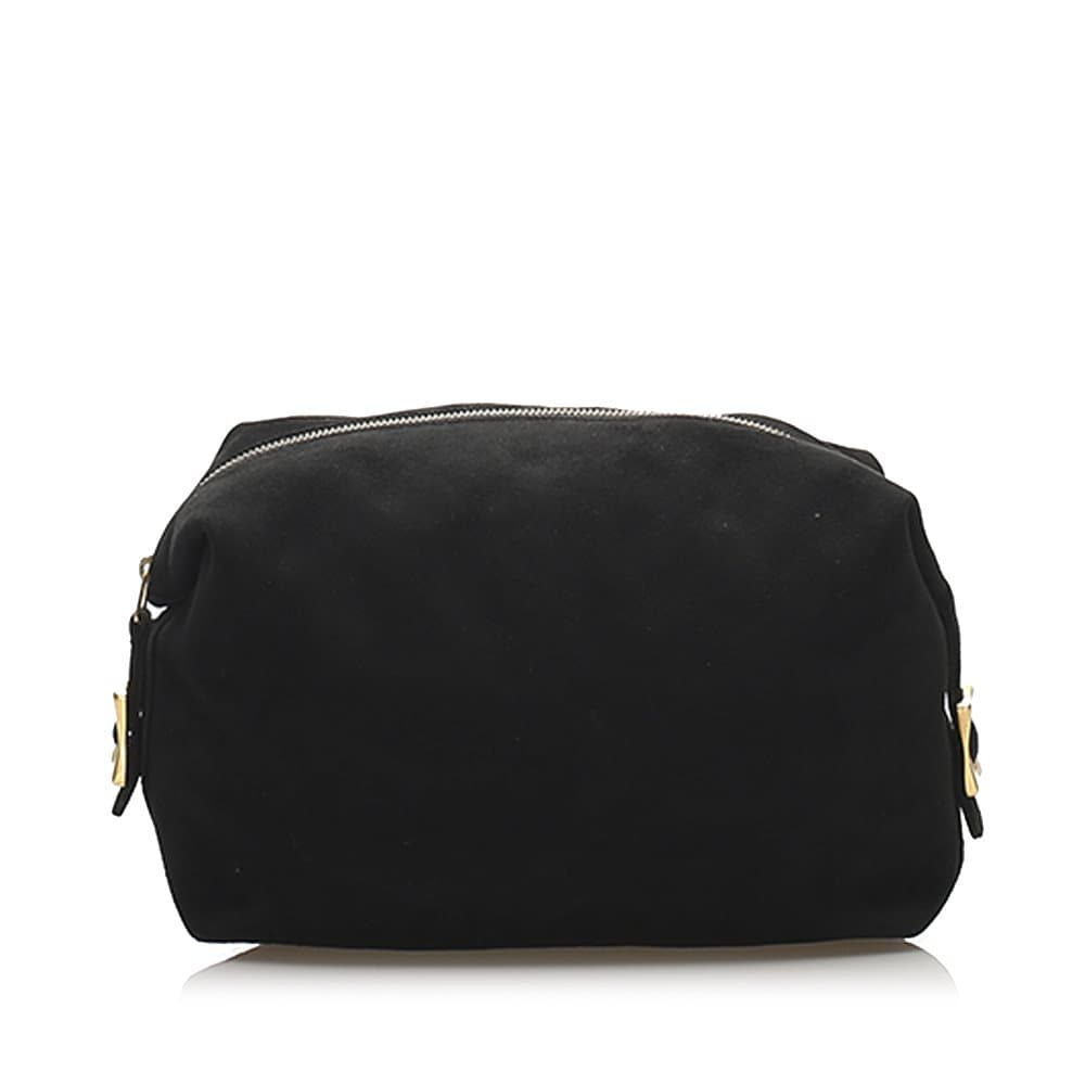 Pre-owned Celine Suede Clutch Bag Black