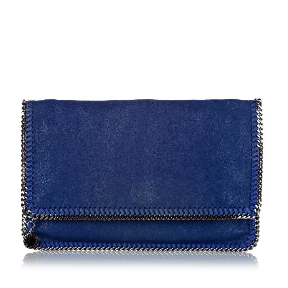 Pre-owned Stella McCartney Falabella Shaggy Deer Clutch Bag Blue