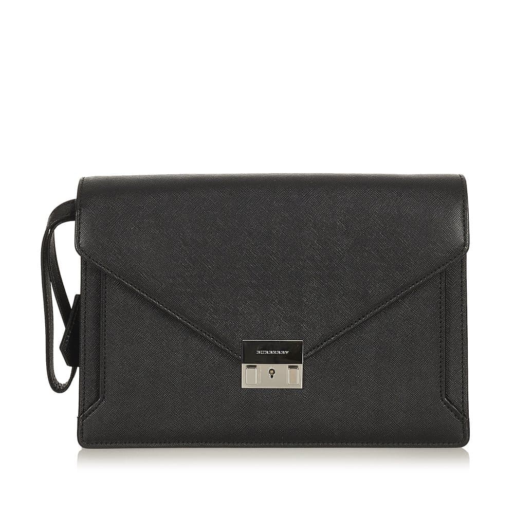 Pre-owned Burberry Leather Clutch Bag Black