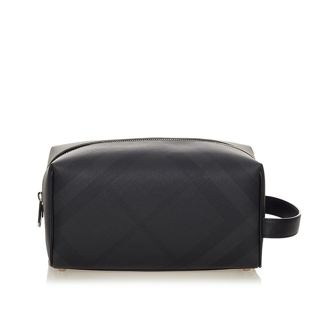 Pre-owned Burberry Smoke Check Clutch Bag Black