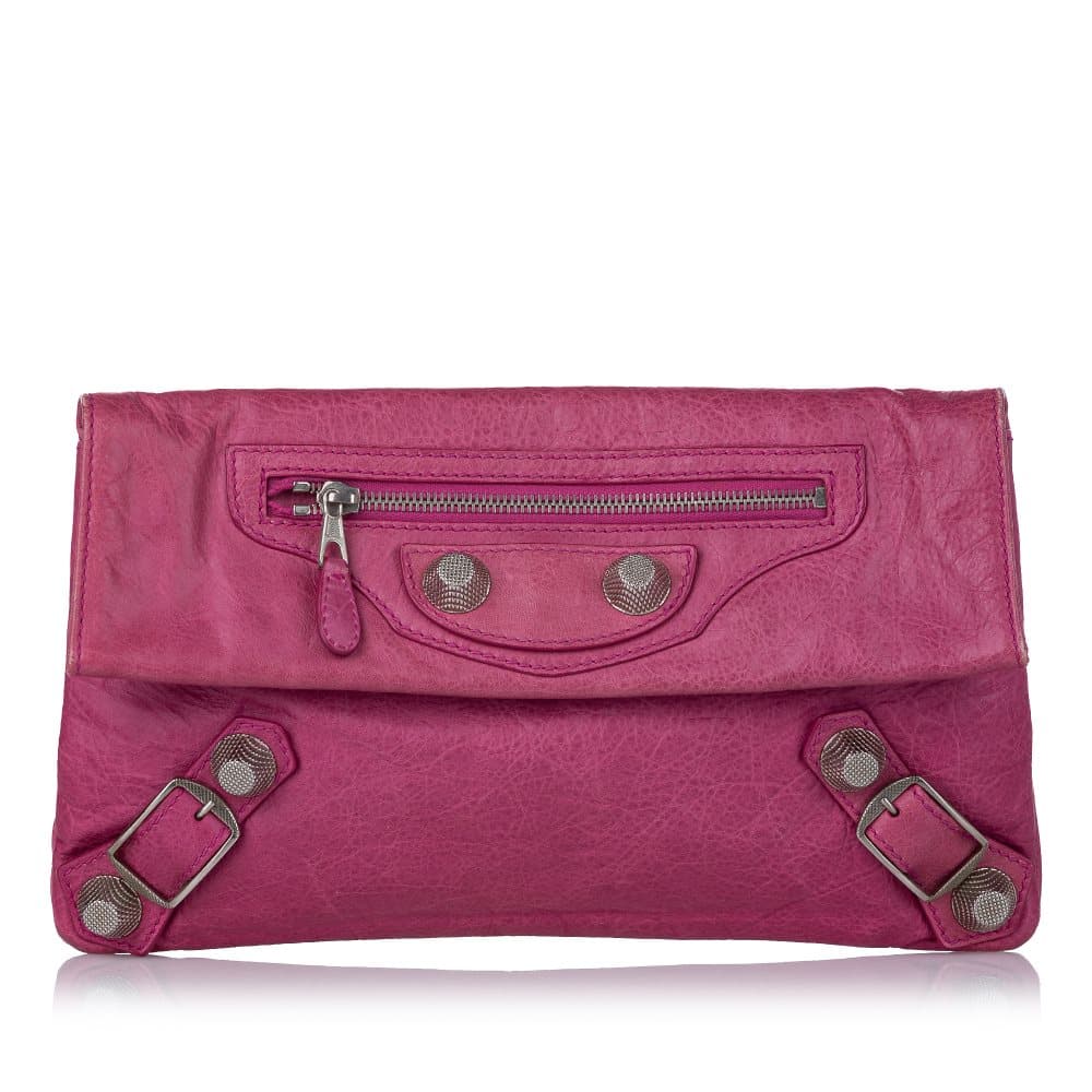 Pre-owned Balenciaga Motocross Giant 21 Envelope Clutch Bag Pink