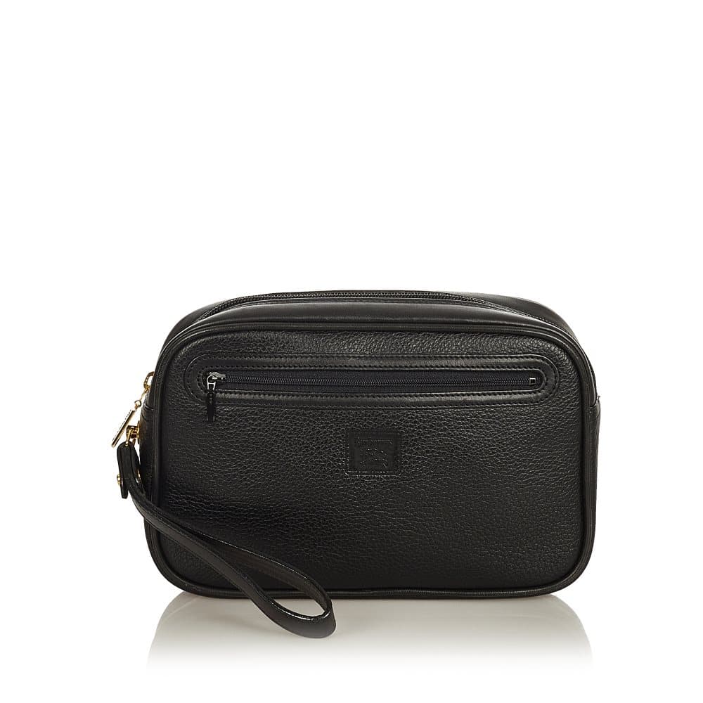 Pre-owned Burberry Leather Clutch Bag Black