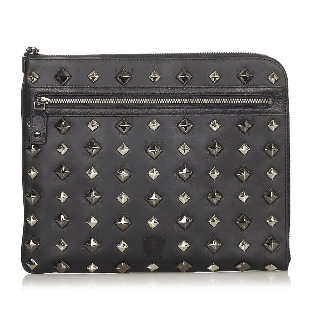 Pre-owned MCM Visetos Clutch Bag Black
