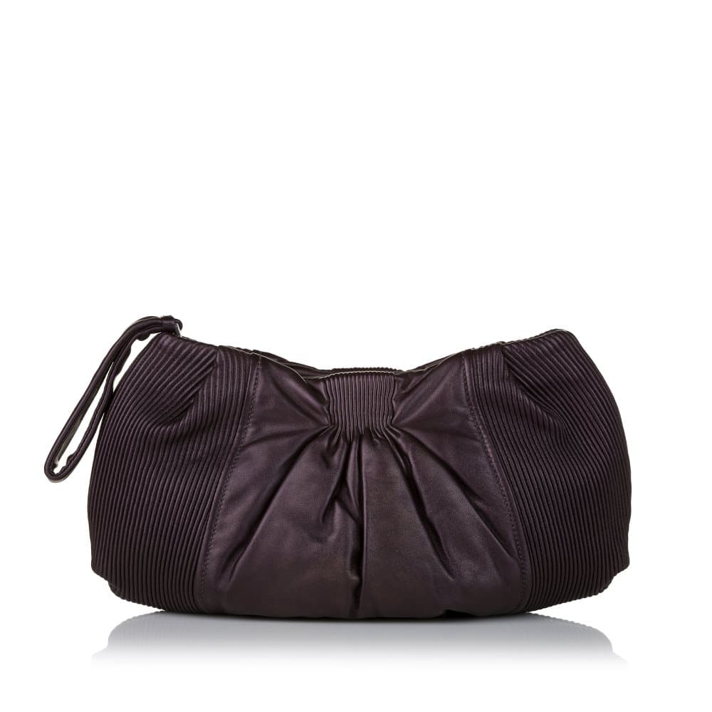 Pre-owned Miu Miu Leather Clutch Bag Purple