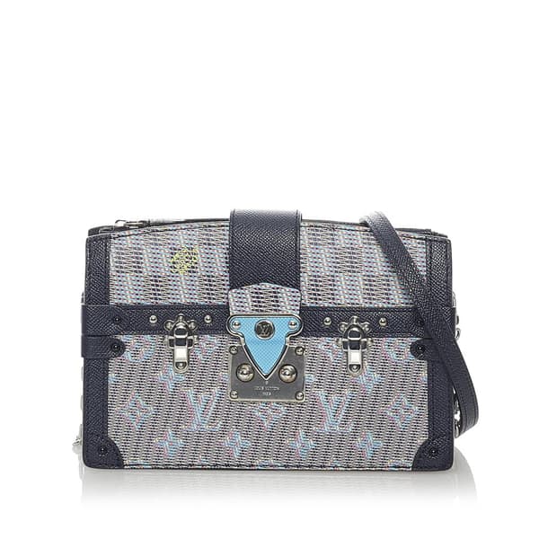 Pre-owned Louis Vuitton Monogram Damier Pop Trunk Clutch  Gray