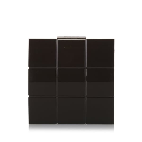 Pre-owned Chanel Choco Bar Lucite Perspex Clutch Black