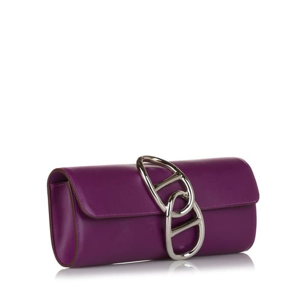 Pre-owned Hermes Egee Clutch Bag Purple