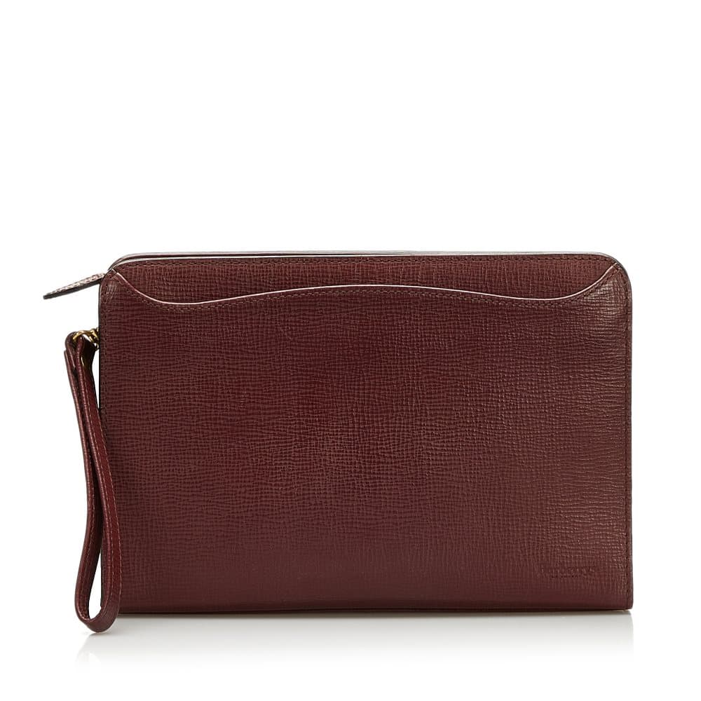 Pre-owned Burberry Leather Clutch Bag Red