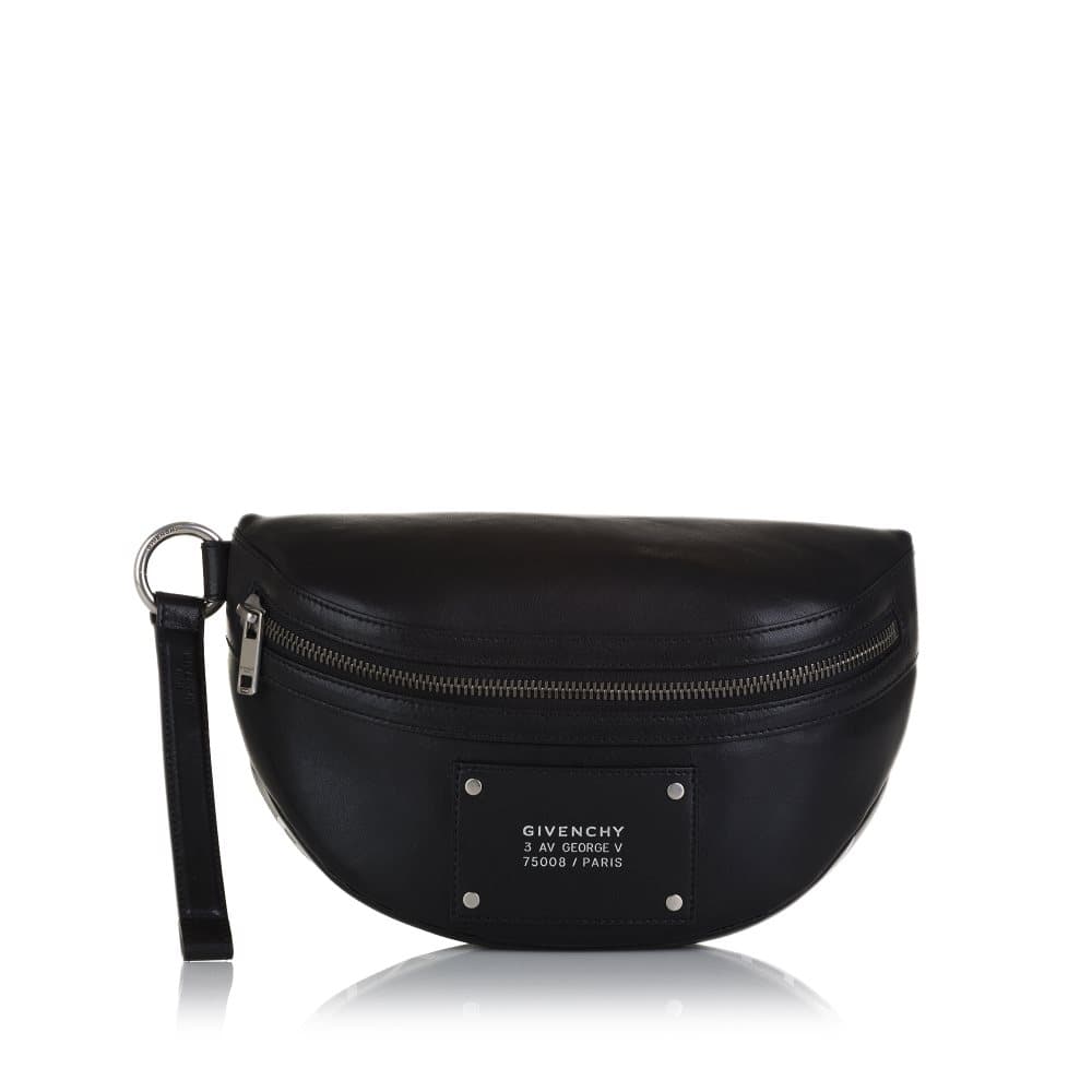 Pre-owned Givenchy Tag Leather Bum Bag Black