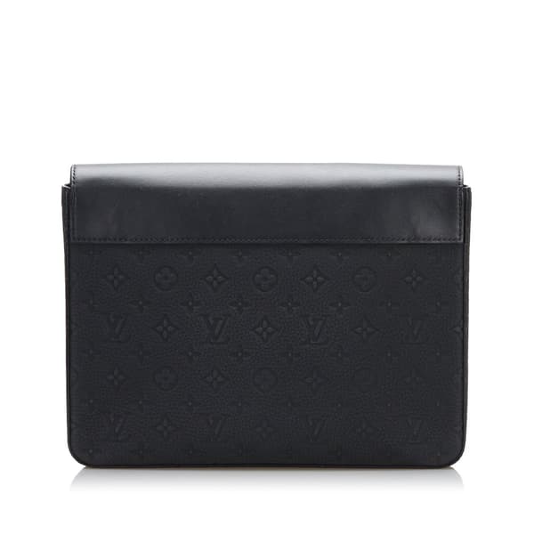 Pre-owned Louis Vuitton Monogram Taurillon Pochette Steamer Black