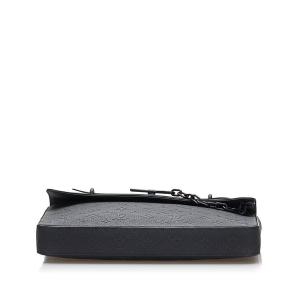 Pre-owned Louis Vuitton Monogram Taurillon Pochette Steamer Black