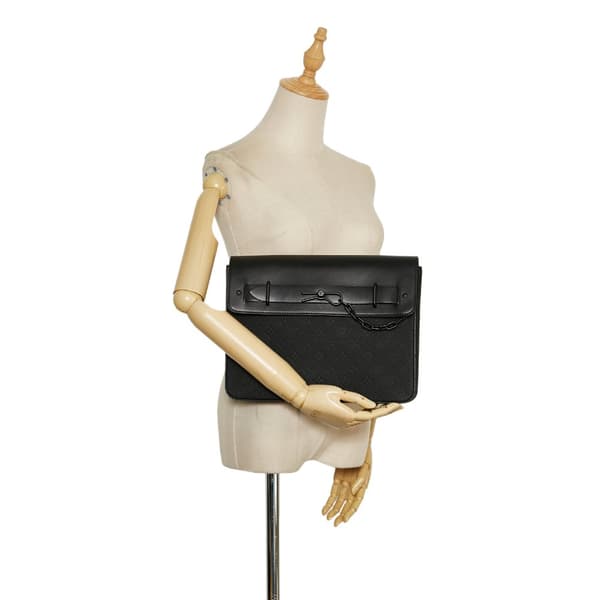 Pre-owned Louis Vuitton Monogram Taurillon Pochette Steamer Black