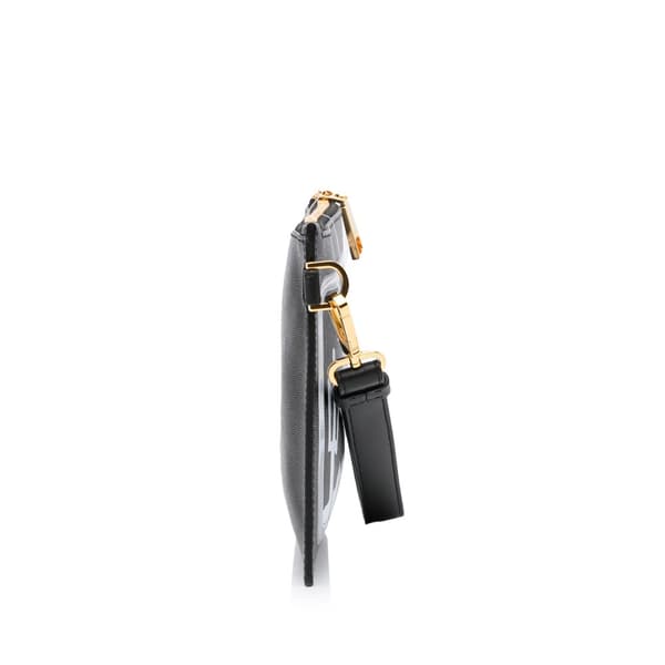 Pre-owned Versace License Plate Clutch Black