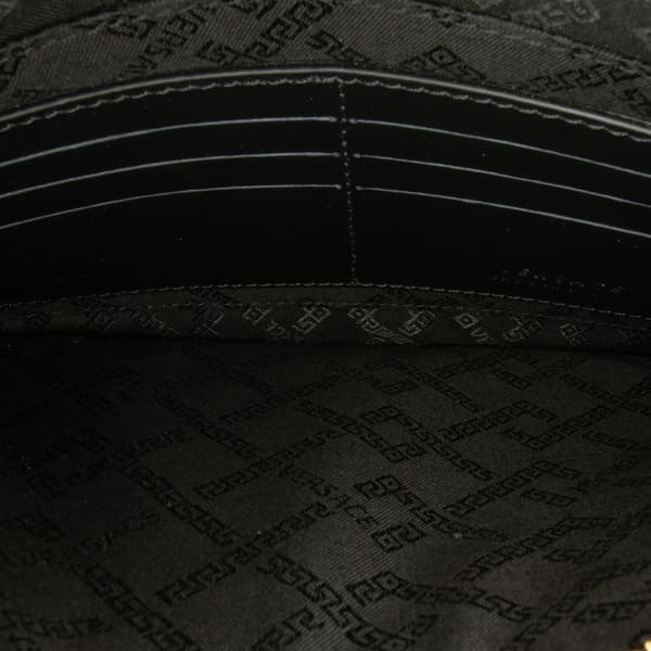 Pre-owned Versace License Plate Clutch Black