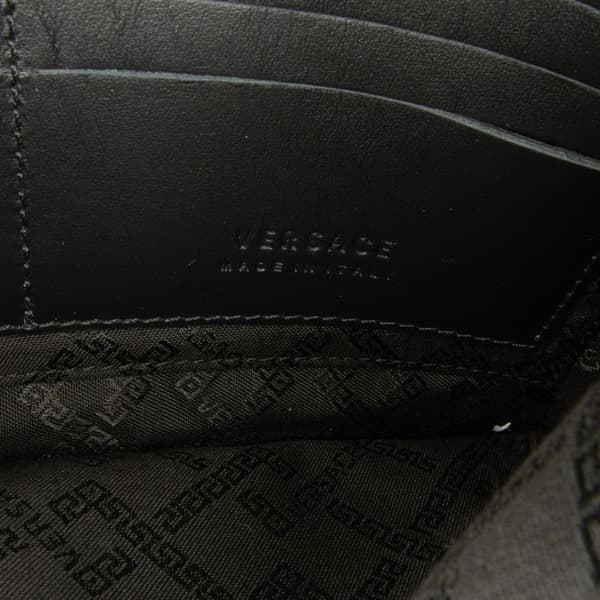 Pre-owned Versace License Plate Clutch Black