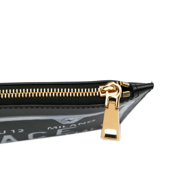 Pre-owned Versace License Plate Clutch Black