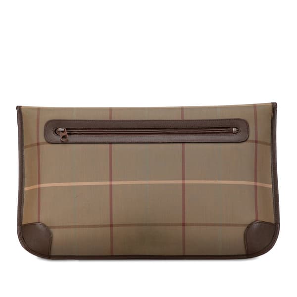 Pre-owned Burberry Vintage Check Canvas Clutch Brown