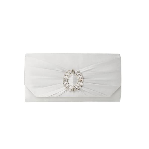 Dorothy Perkins Tyla Diamante Satin Clutch Bag Silver One Size